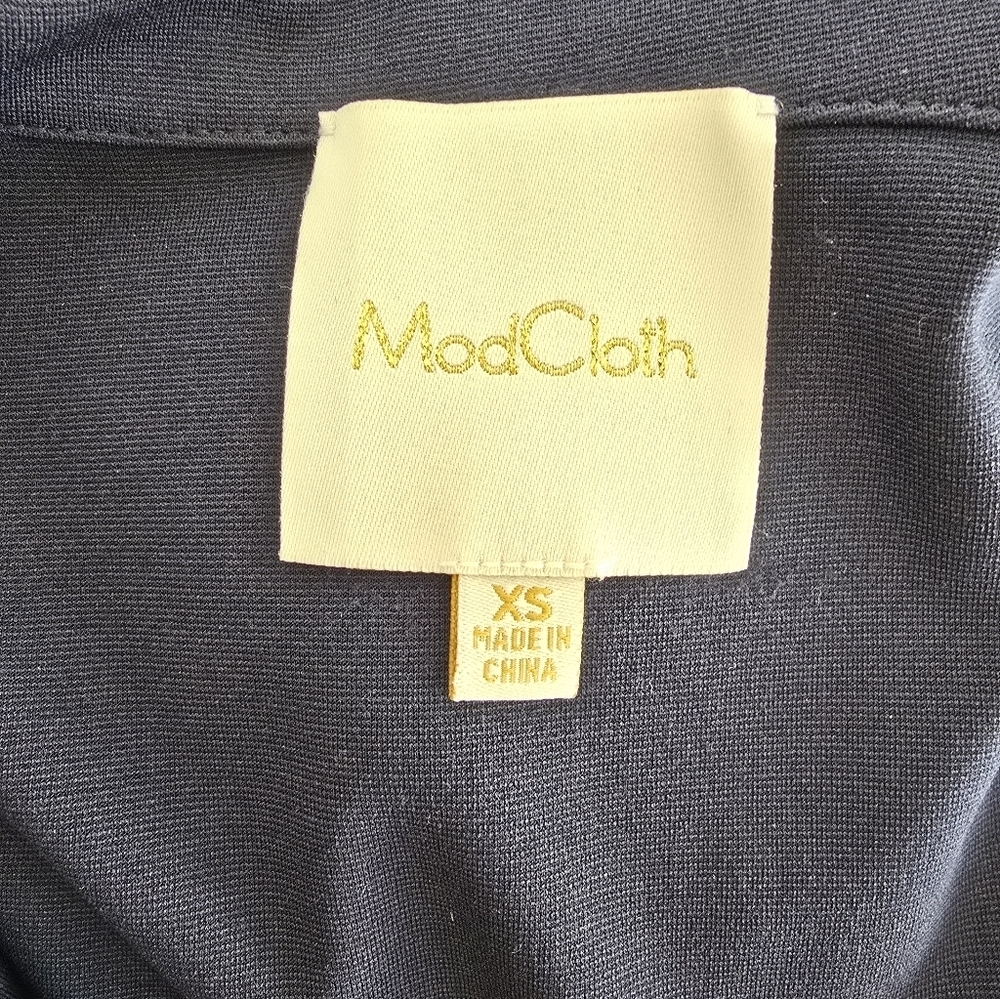 Vintage ModCloth Navy Blue A-Line Midi Dress - Picture 9 of 11